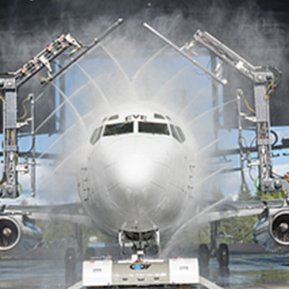 de-icing a plane