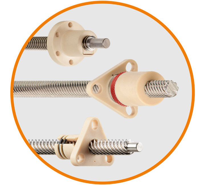 lead screw systems with plastic nuts