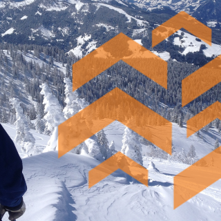 skiier overlooking a hill