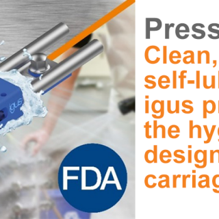 hygienic drylin carriage in washdown fda-compliant