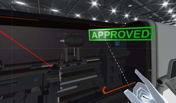 virtual engineering on a realistic model of a machine tool