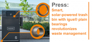 solar-powered garbage bin