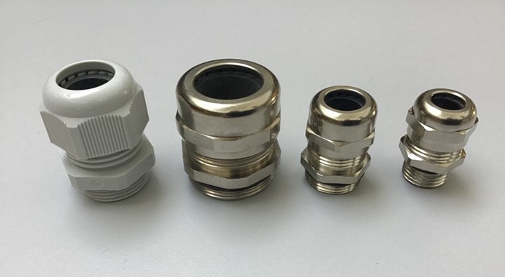 cable glands made of polyamide and nickel-plated brass