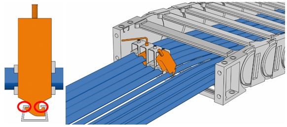 clamps in energy chain system