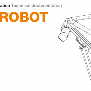 delta robot in black and white