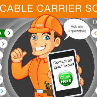 categories of cable carriers and igus person with hard hat