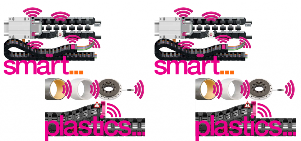 smart cable carriers and plastic bearings