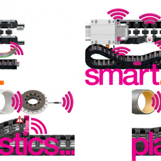 smart cable carriers and plastic bearings