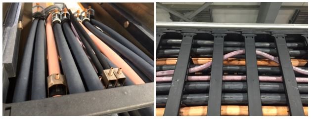 improperly managed cables in energy chains or cable carriers