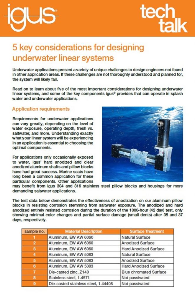 tech talk for underwater linear systems