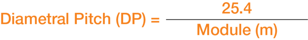 diametral pitch with 25.4 indication