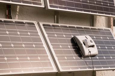 cleaning robot on photovoltaic system 