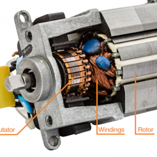 electric motor labeled different parts