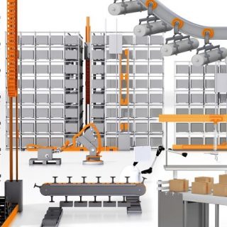 factory using automated material handling