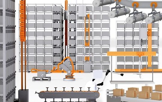 factory using automated material handling