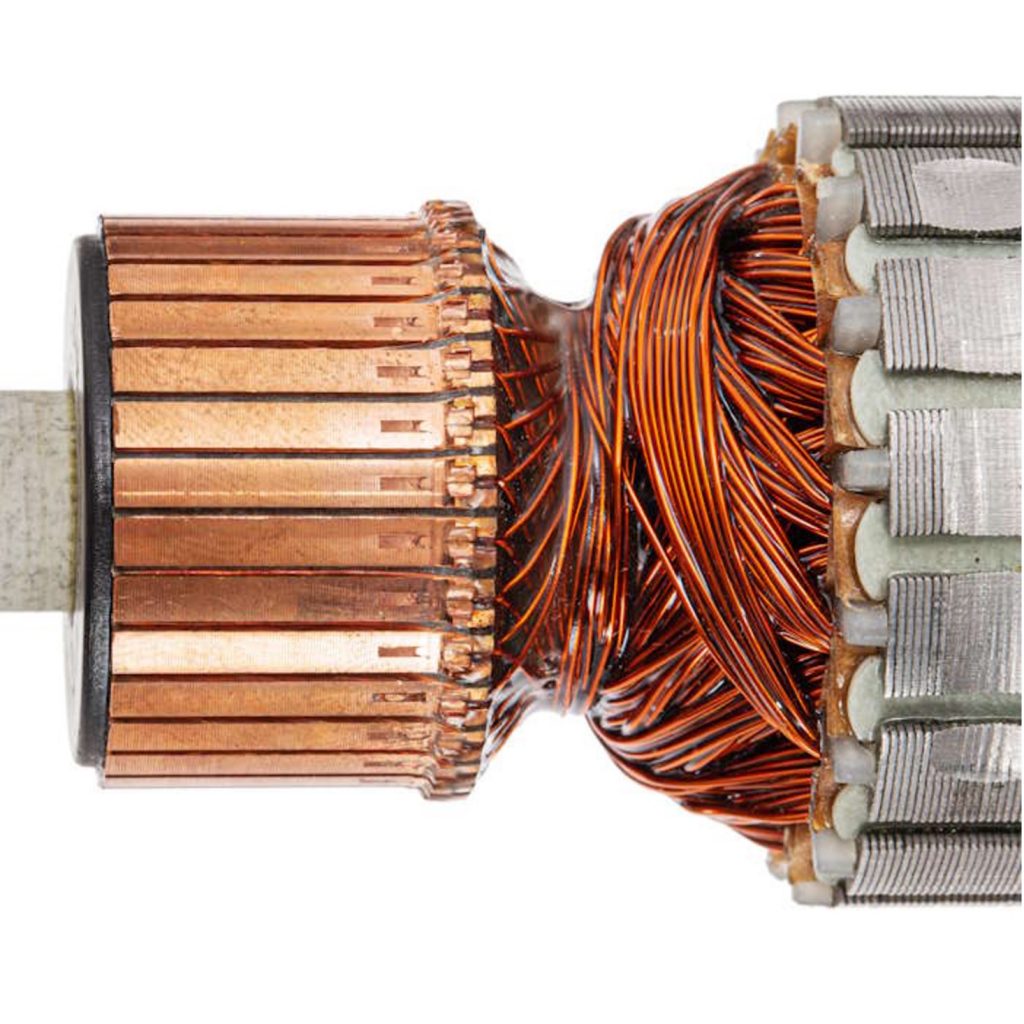 electric motor commutator close-up