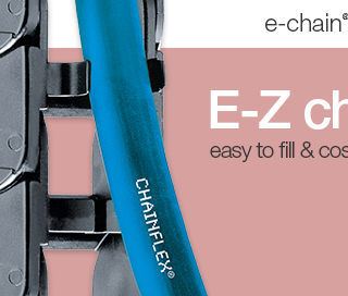 E-Z chain with cable inside of it with pink background