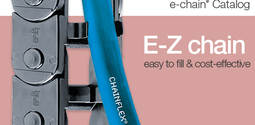 E-Z chain with cable inside of it with pink background