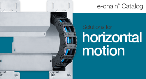 Cable carrier for horizontal motion, guidelok, on a green background