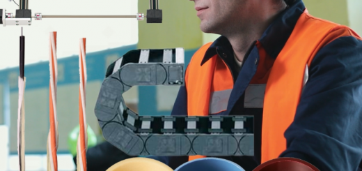 engineer with parts gantry cables energy chain and plastic bearings