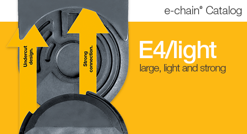 E4/light image of cable carrier against mustard yellow