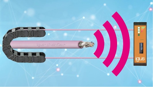 i.Sense CF.D and i.Cee with cable and cable carrier or energy chain monitoring system