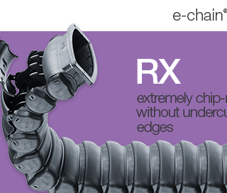e-chain tubes RX catalogue cover showing cable carrier