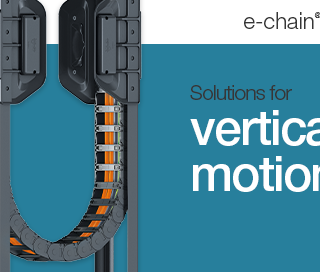 vertical motion cover image, with image of a cable carrier