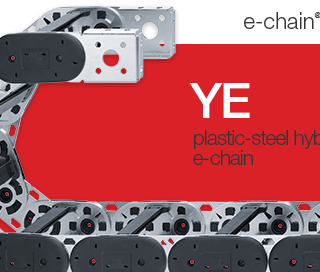 YE hybrid cable carrier with steel and plastic