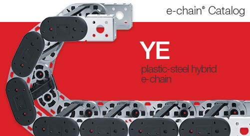 YE hybrid cable carrier with steel and plastic