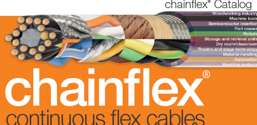 chainflex catalogue thumbnail image with flexible cable, showing inside wires