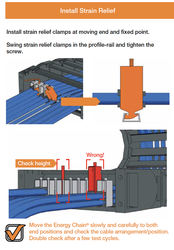 correct placement of strain relief