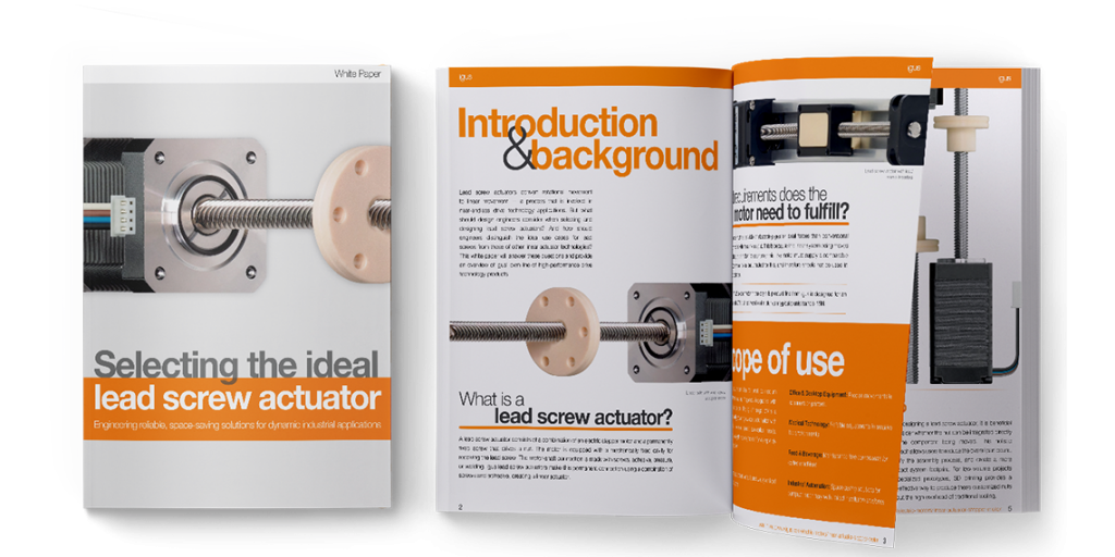 white paper with lead screw and actuator