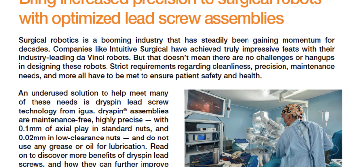 dryspin for surgical robots image of doctors in hospital wear
