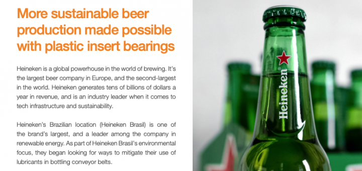 heineken beer bottles and text from the application story