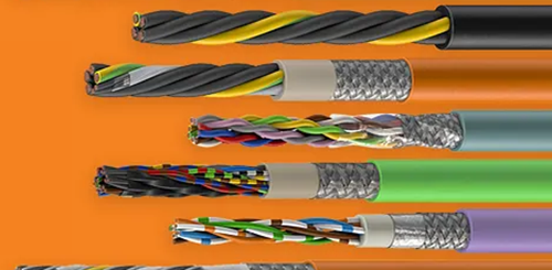 chainflex continuous-flex cables against orange backdrop