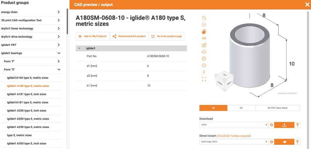 free cad models site igus-cad.com