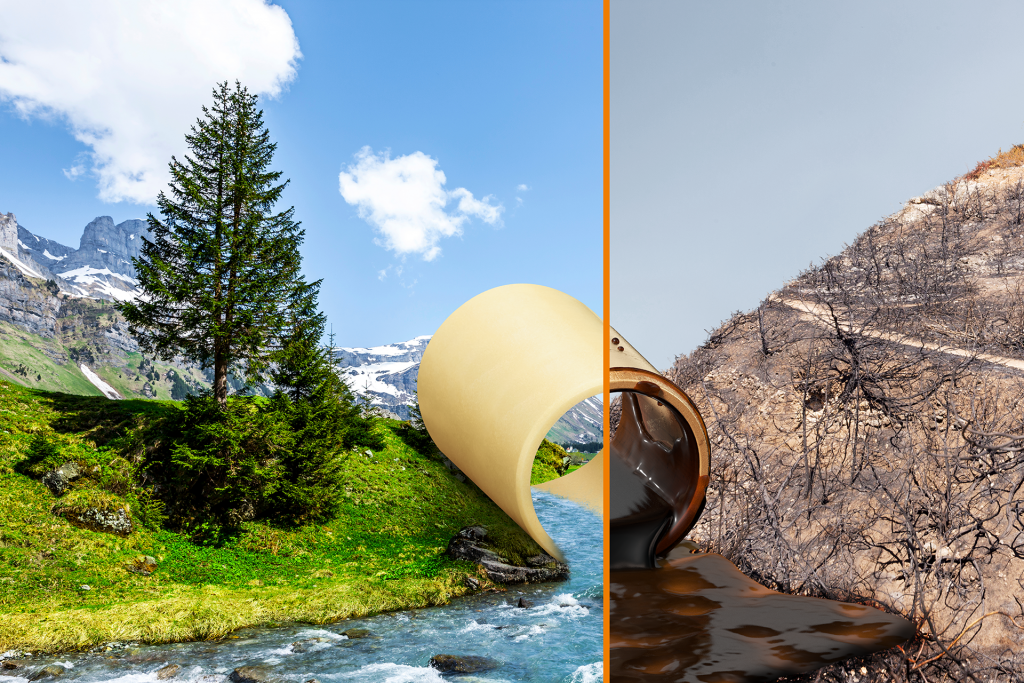 plastic bushing in clean environment vs bronze bushing leaking oil 