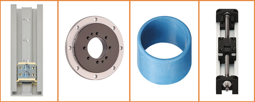 low-profile rail, slewing ring, plastic bearing, SLN actuator