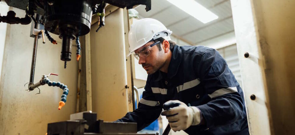 machine tool maintenance person on the job