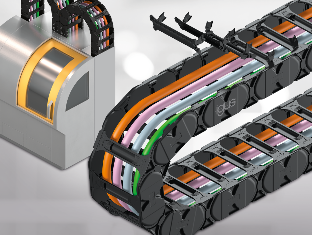cable carrier on a machine tool